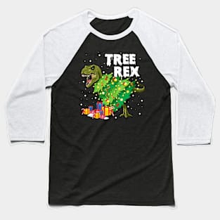 Tree Rex Dinosaur Christmas Tree Costume Gift Boys Girls Kid Baseball T-Shirt